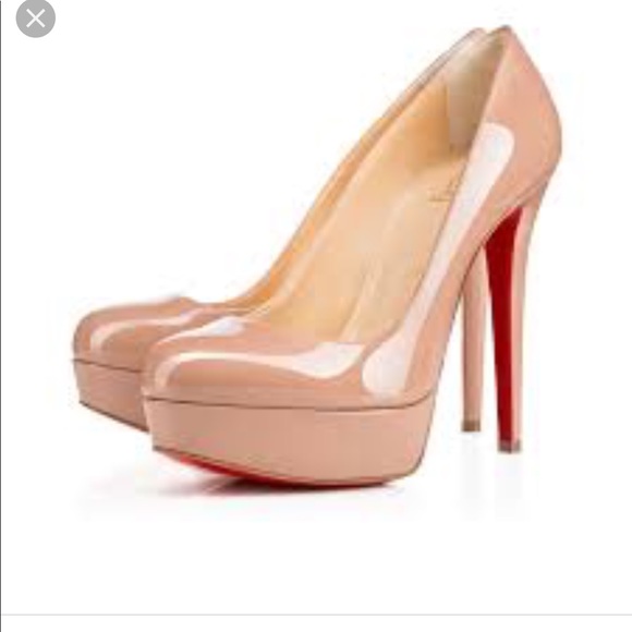 Christian Louboutin Shoes - Patent nude bianca heels